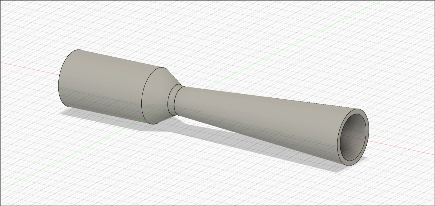 CAD model of the CO2 cold gas thruster nozzle
